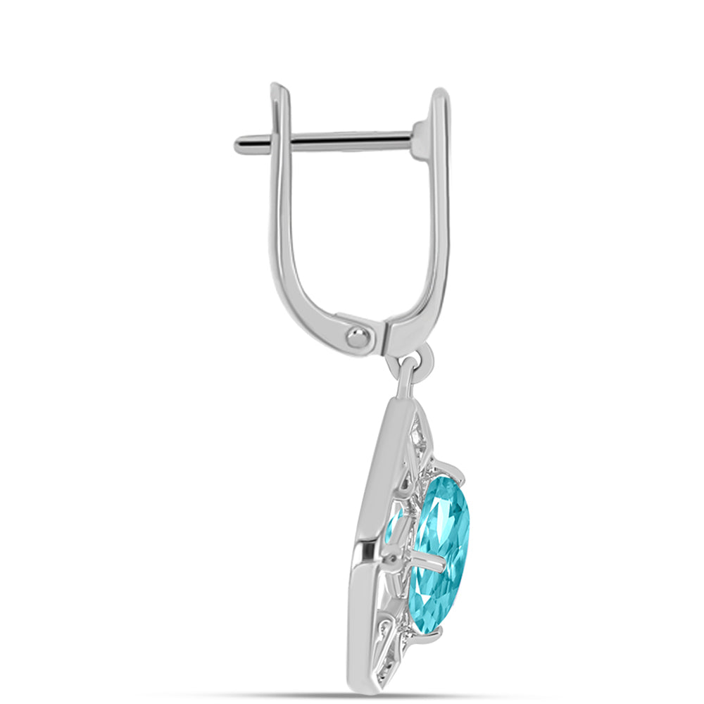 Pendientes de Plata con Cuarzo Paraiba 2 