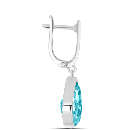 Pendientes de Plata con Cuarzo Paraiba