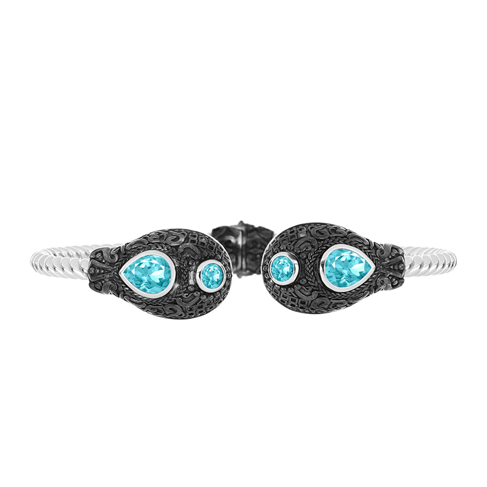 Brazalete de Plata con Cuarzo Paraiba 2 
