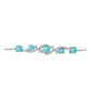 Pulsera de Plata con Cuarzo Paraiba y Topacio Blanco