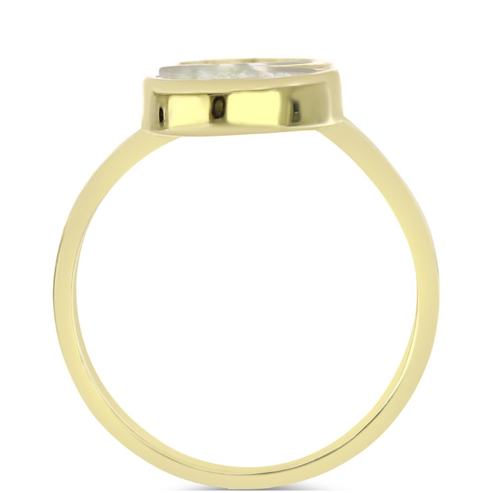 Anillo de Plata Bañada en Oro con Madreperla