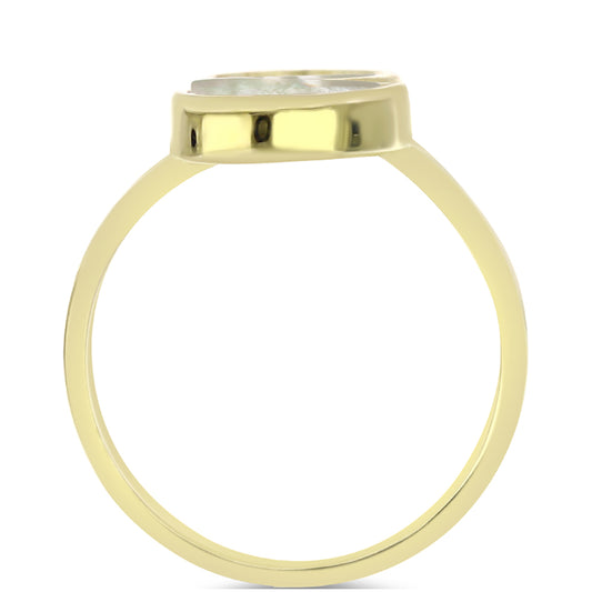 Anillo de Plata Bañada en Oro con Madreperla