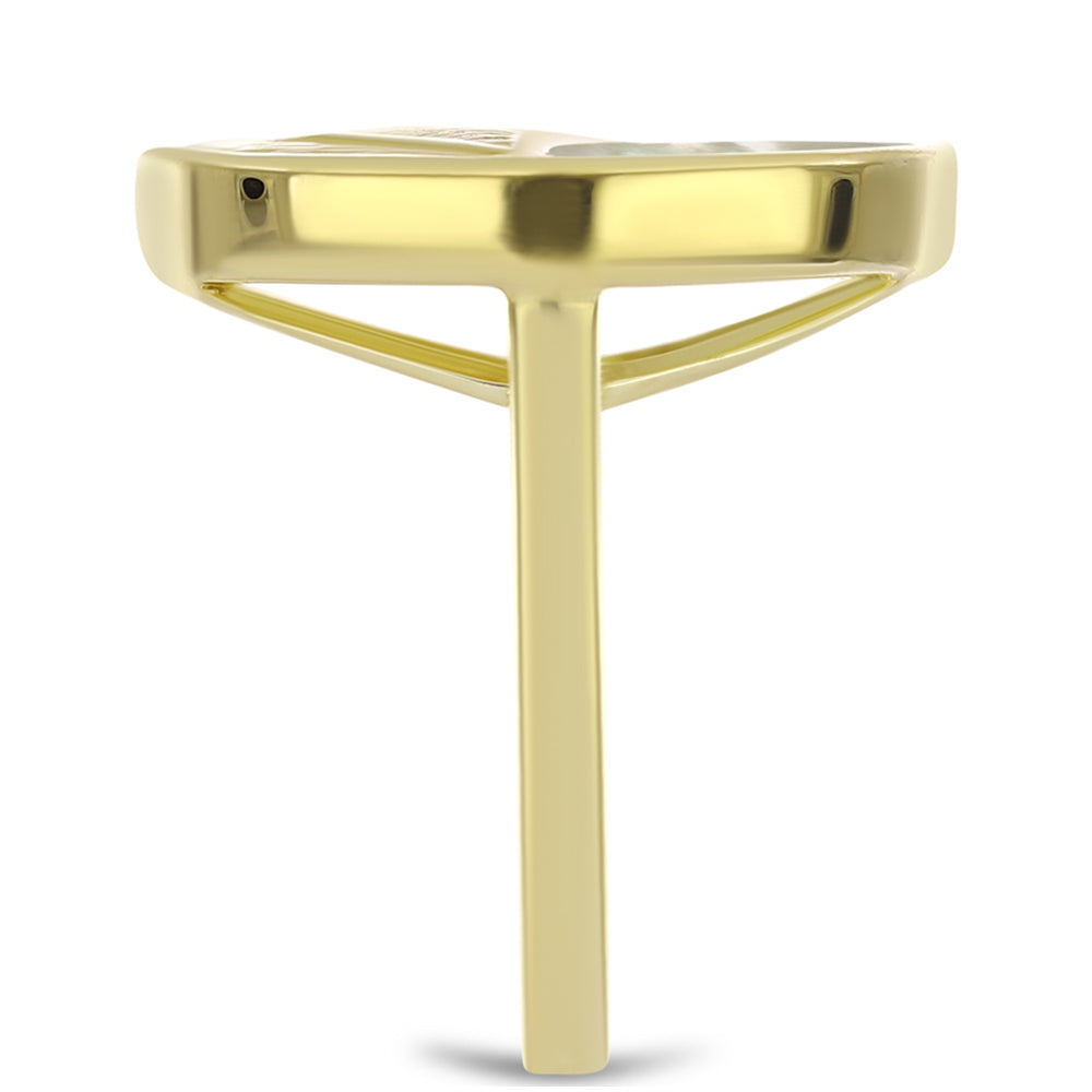 Anillo de Plata Bañada en Oro con Madreperla 4 