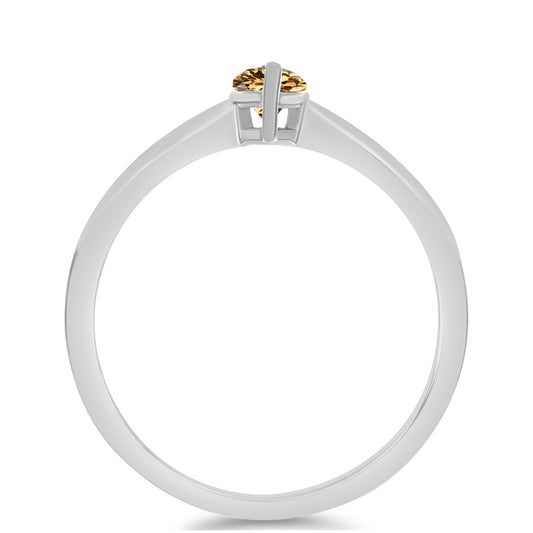 Anillo de Plata con Moisanita Champagne