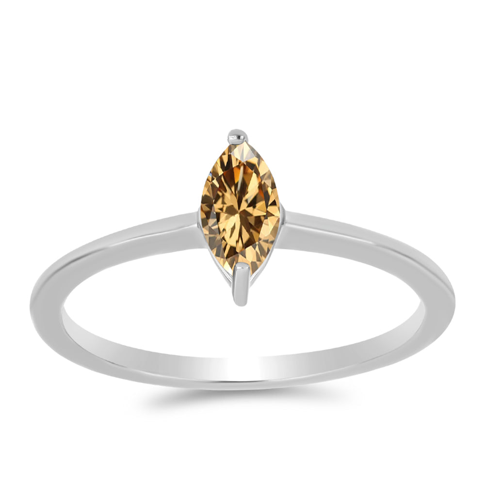 Anillo de Plata con Moisanita Champagne 3 