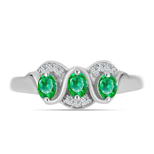 Anillo de Plata con Granate Kijani y Topacio Blanco