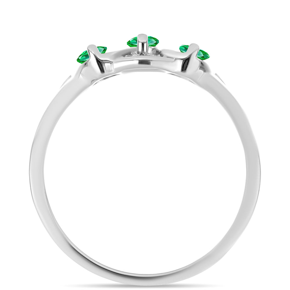 Anillo de Plata con Granate Kijani y Topacio Blanco 2 