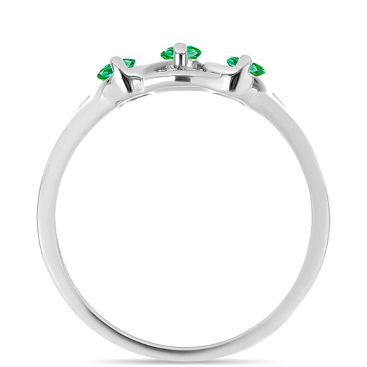 Anillo de Plata con Granate Kijani y Topacio Blanco