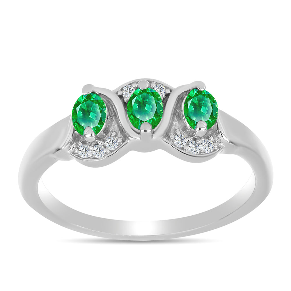 Anillo de Plata con Granate Kijani y Topacio Blanco