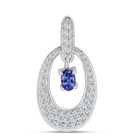 Colgante de Plata con Tanzanita AAA y Topacio Blanco