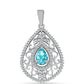 Colgante de Plata con Cuarzo Paraiba y Topacio Blanco
