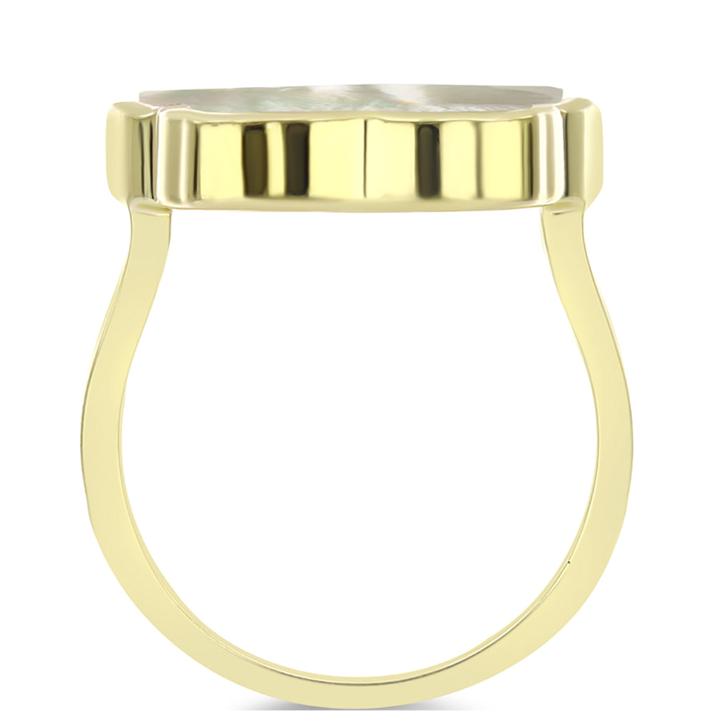 Anillo de Plata Bañada en Oro con Madreperla 2 