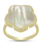 Anillo de Plata Bañada en Oro con Madreperla