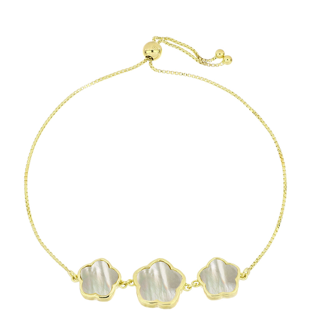 Pulsera de Plata Bañada en Oro con Madreperla 1 