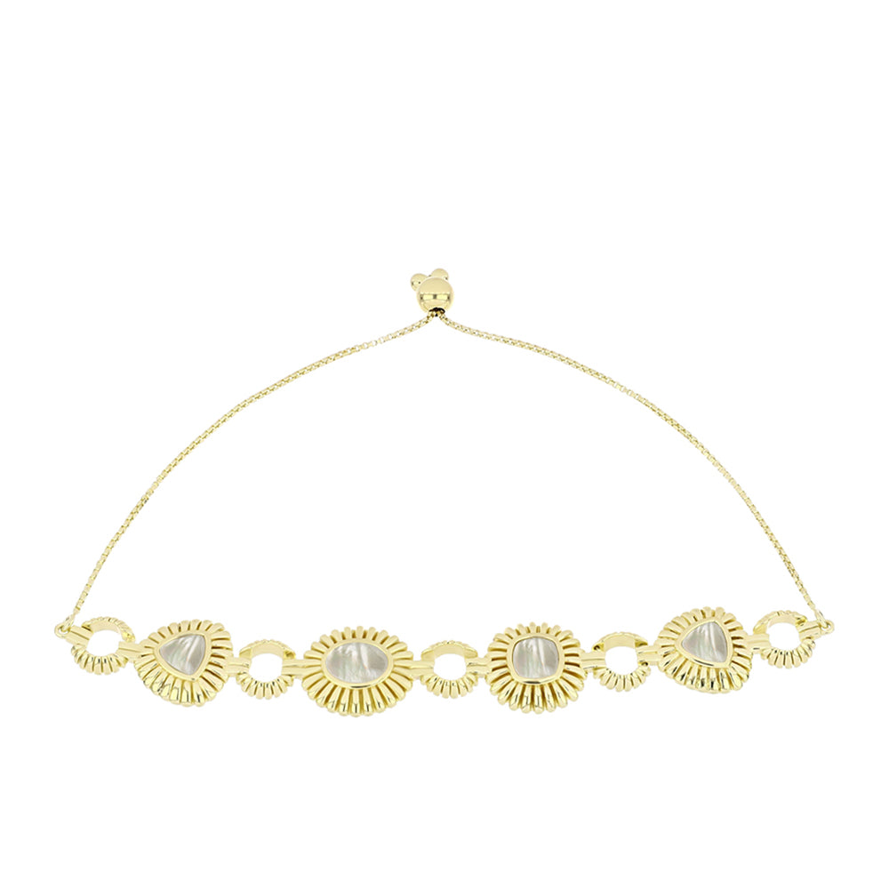 Pulsera de Plata Bañada en Oro con Madreperla 1 