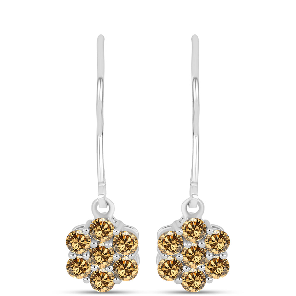 Pendientes de Plata con Moisanita Champagne 1 