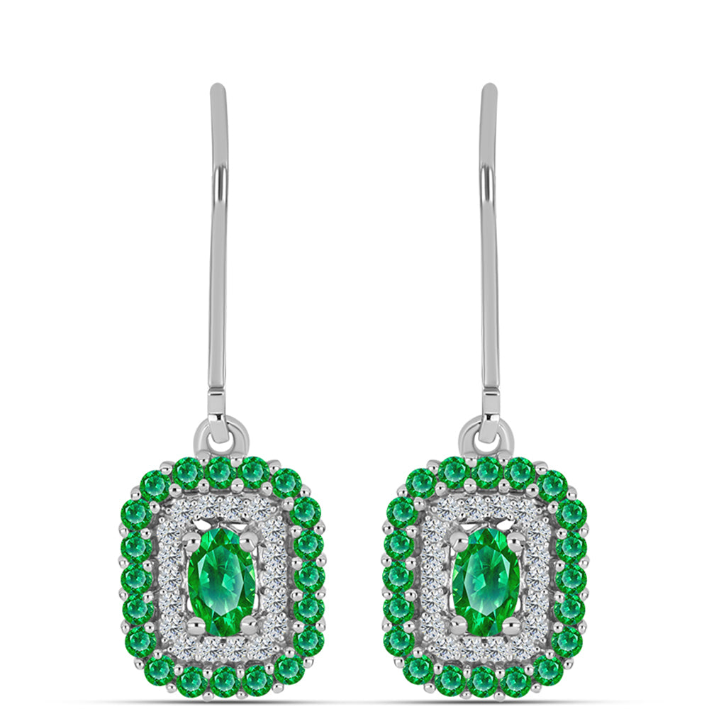 Pendientes de Plata con Granate Kijani y Topacio Blanco 1 