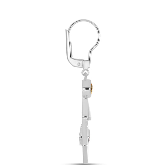 Pendientes de Plata con Moisanita Champagne