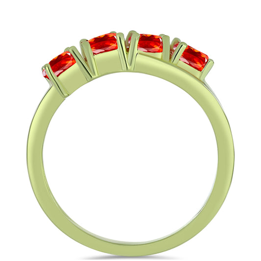 Anillo de Plata Bañada en Oro con Ópalo Rojo etíope de Lega Dembi