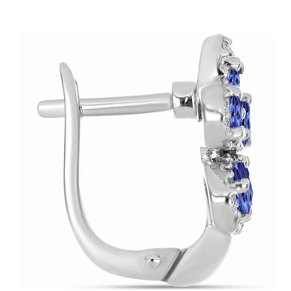 Pendientes de Plata con Tanzanita AAA y Topacio Blanco 2 