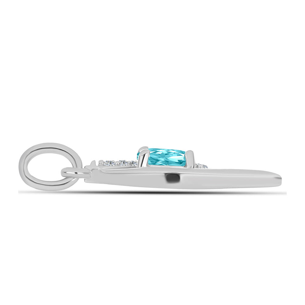Colgante de Plata con Cuarzo Paraiba y Topacio Blanco 2 