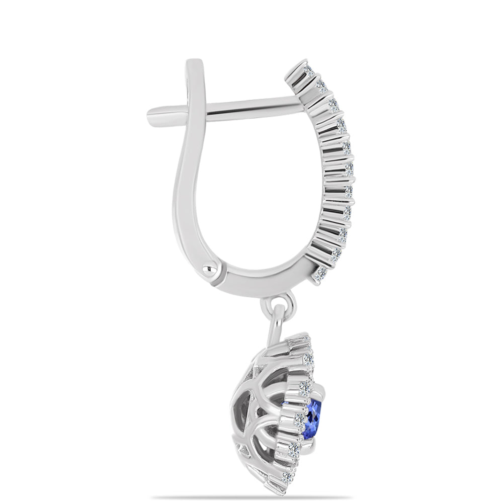 Pendientes de Plata con Tanzanita AAA y Topacio Blanco 2 