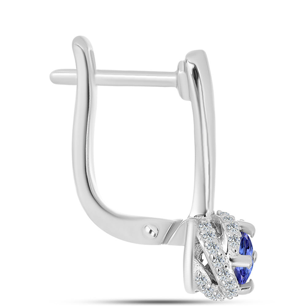 Pendientes de Plata con Tanzanita AAA y Topacio Blanco 2 