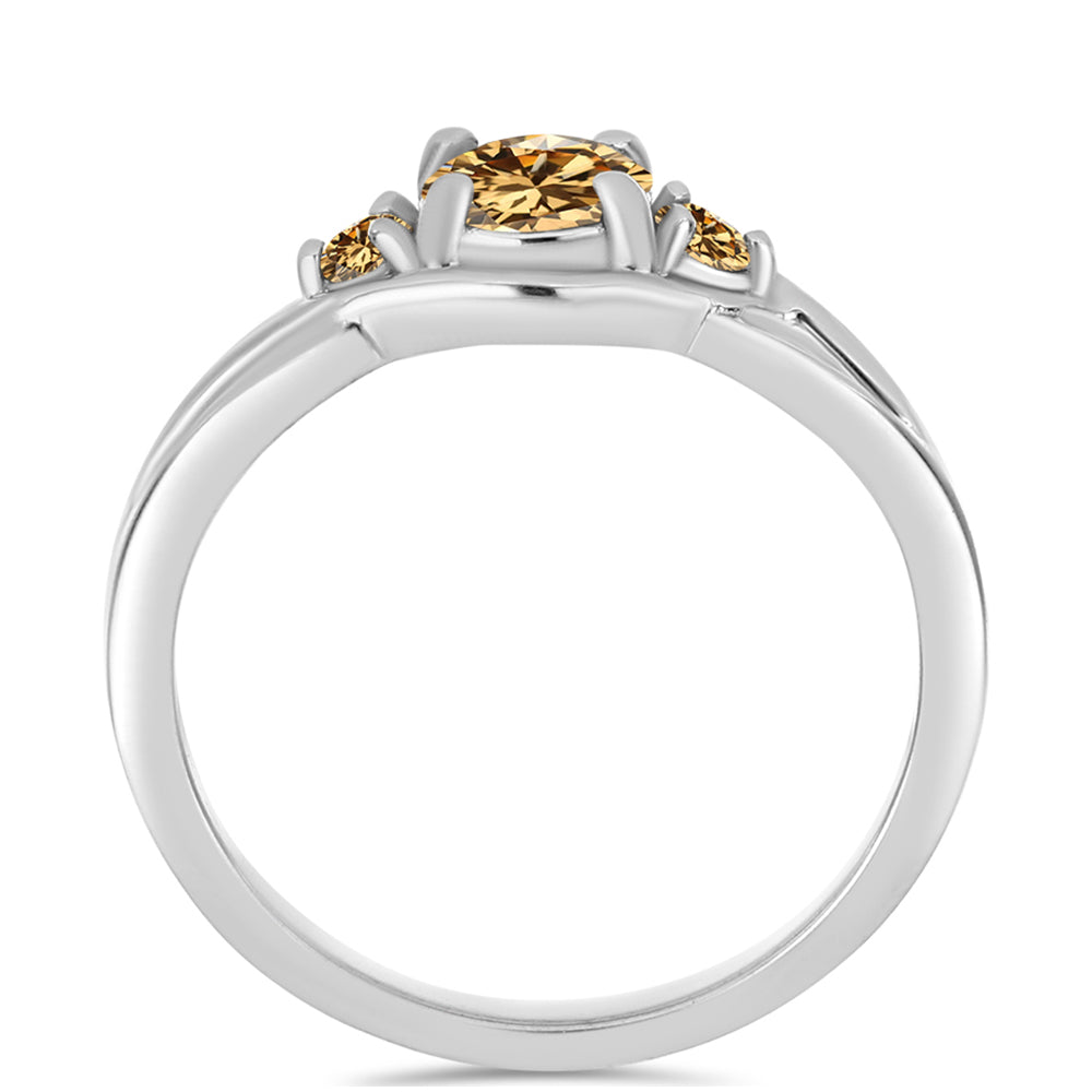 Anillo de Plata con Moisanita Champagne