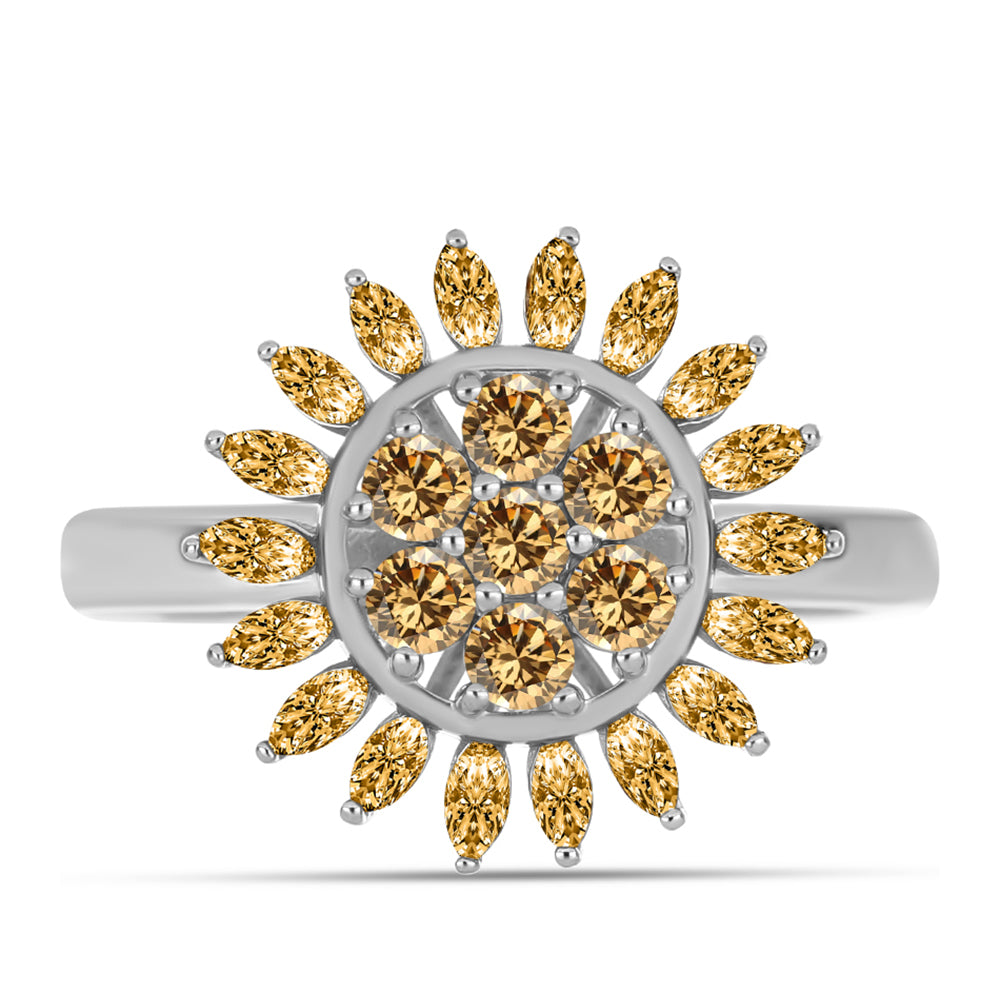 Anillo de Plata con Moisanita Champagne 1 