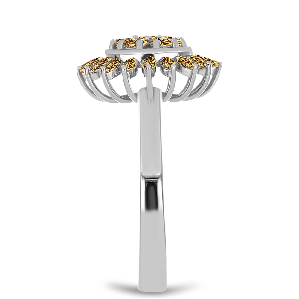Anillo de Plata con Moisanita Champagne 4 