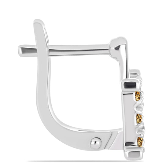 Pendientes de Plata con Moisanita Champagne