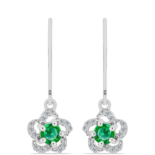 Pendientes de Plata con Granate Kijani y Topacio Blanco