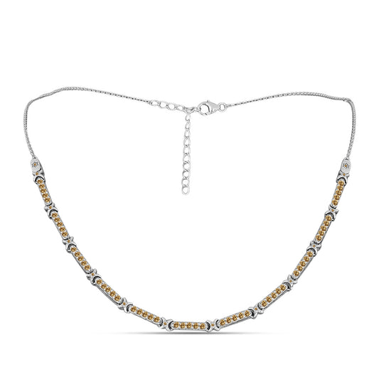 Collar de Plata con Moisanita Champagne