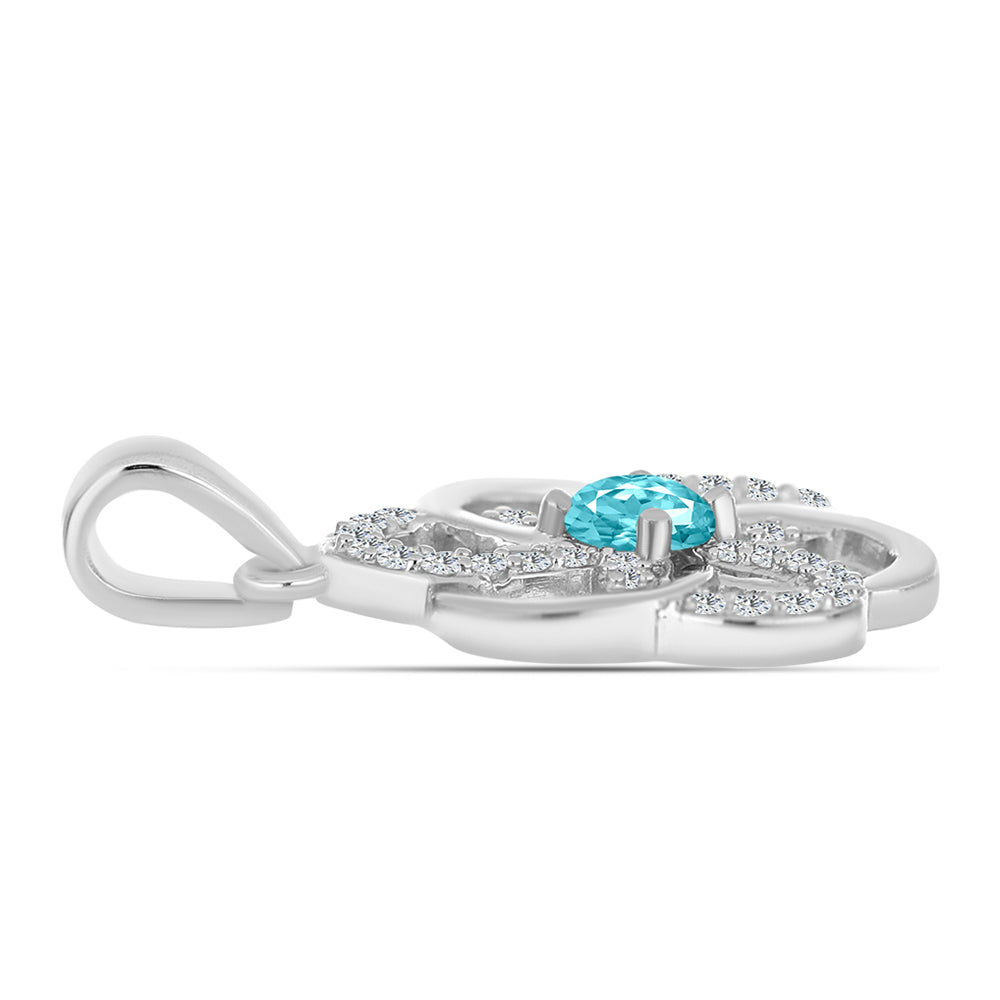 Colgante de Plata con Cuarzo Paraiba y Topacio Blanco 2 