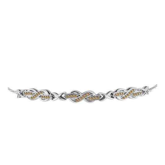 Pulsera de Plata con Moisanita Champagne