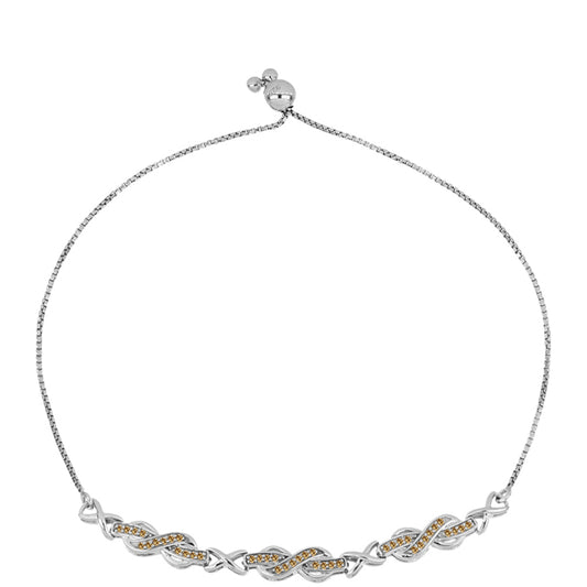 Pulsera de Plata con Moisanita Champagne