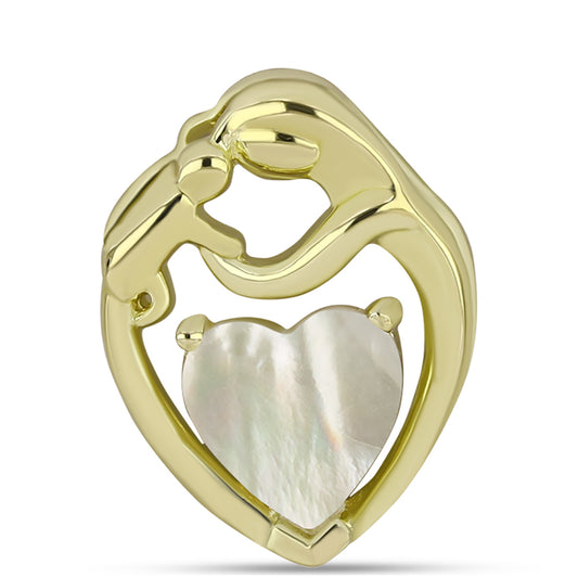 Colgante de Plata Bañada en Oro con Madreperla