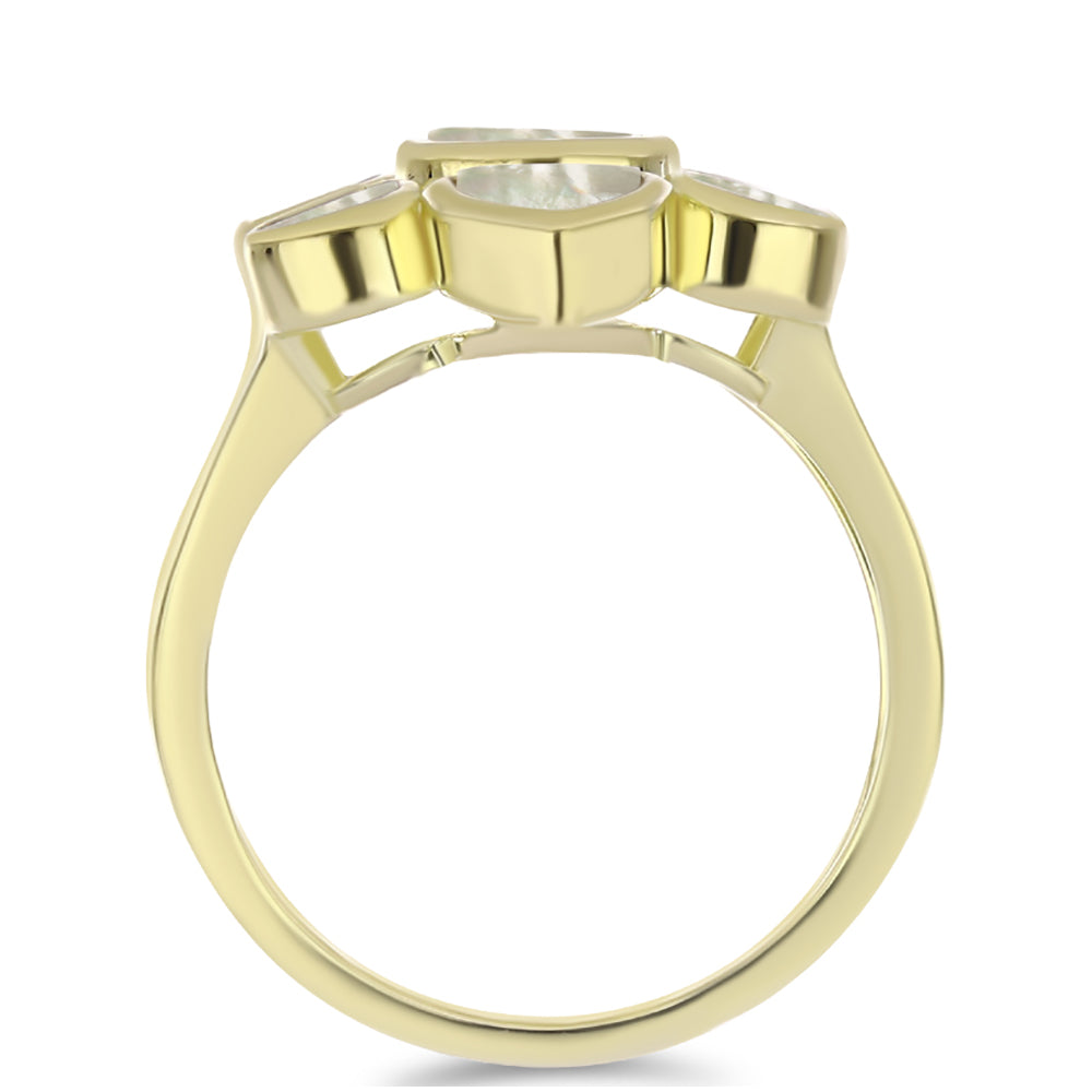 Anillo de Plata Bañada en Oro con Madreperla 2 