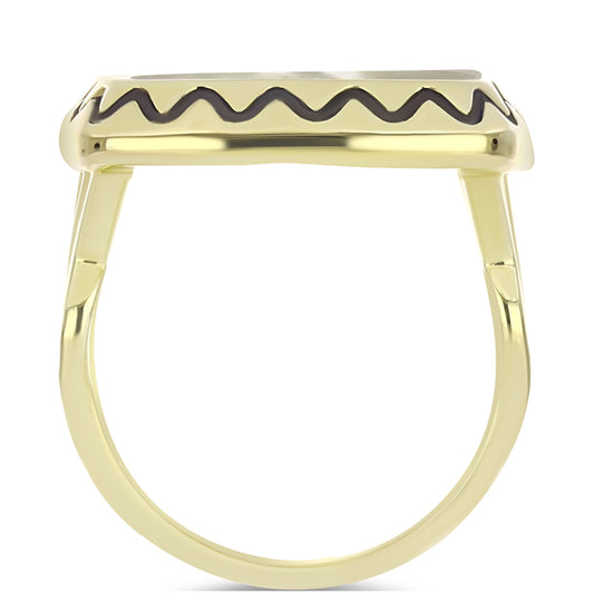 Anillo de Plata Bañada en Oro con Madreperla