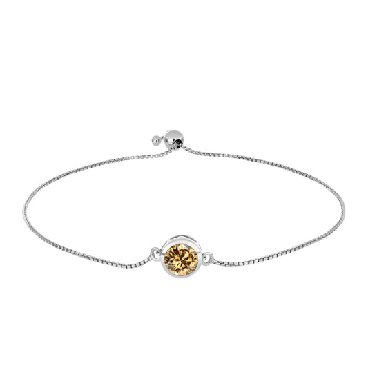 Pulsera de Plata con Moisanita Champagne