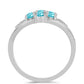 Anillo de Plata con Cuarzo Paraiba y Topacio Blanco