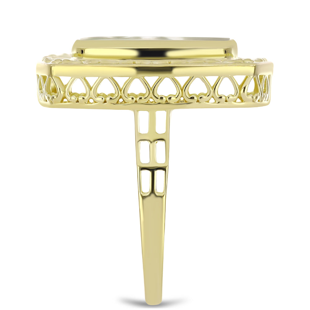 Anillo de Plata Bañada en Oro con Madreperla