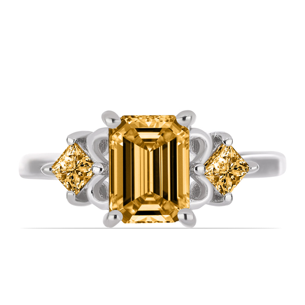 Anillo de Plata con Moisanita Champagne 1 