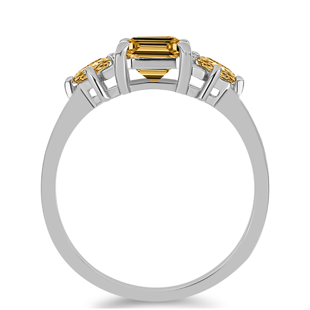 Anillo de Plata con Moisanita Champagne