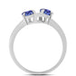 Anillo de Plata con Tanzanita AAA y Topacio Blanco