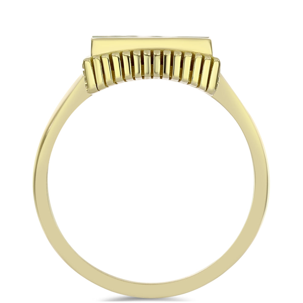 Anillo de Plata Bañada en Oro con Madreperla 2 