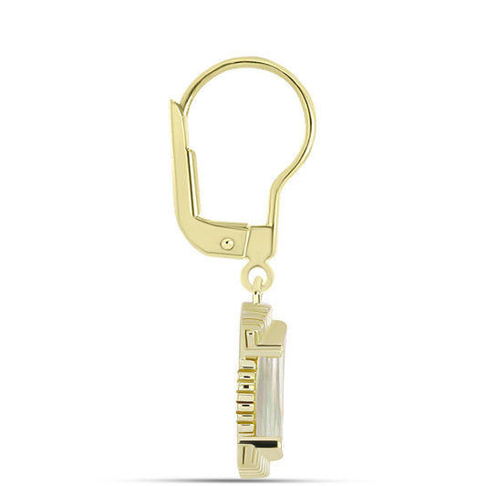 Pendientes de Plata Bañada en Oro con Madreperla