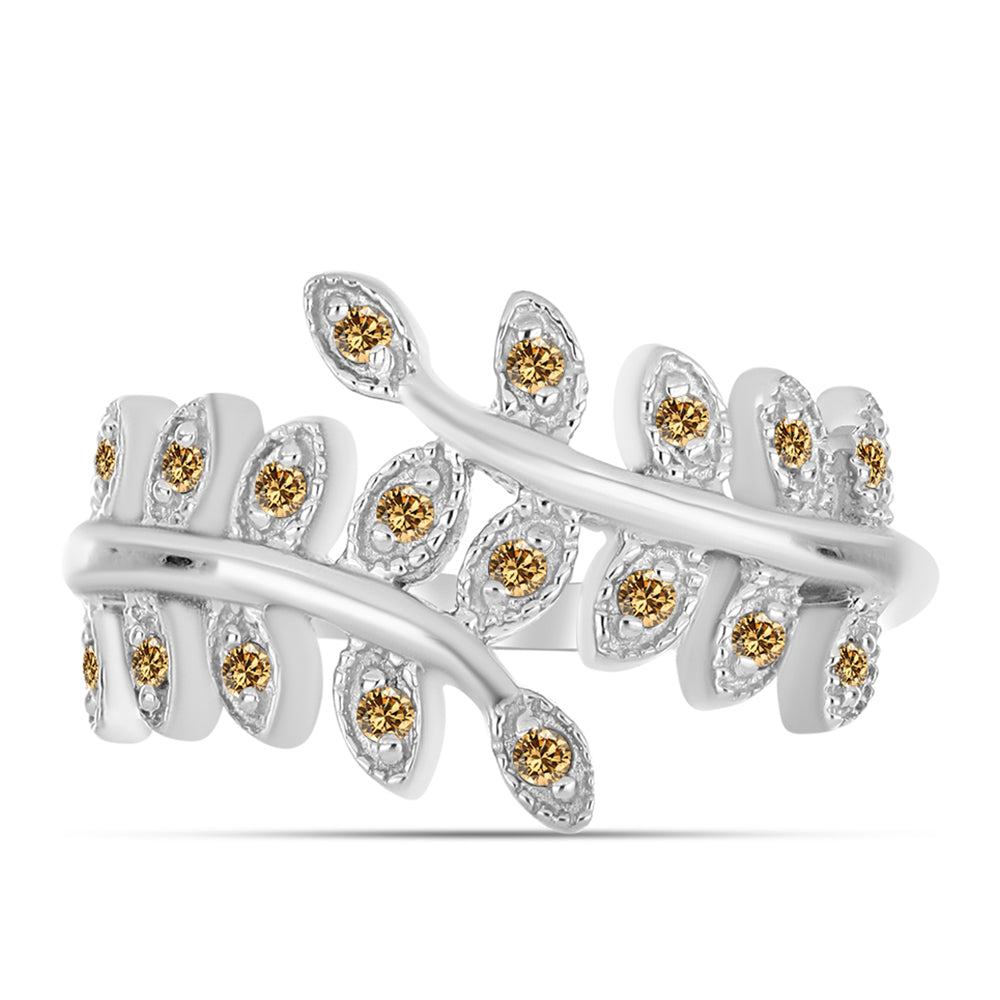 Anillo de Plata con Moisanita Champagne