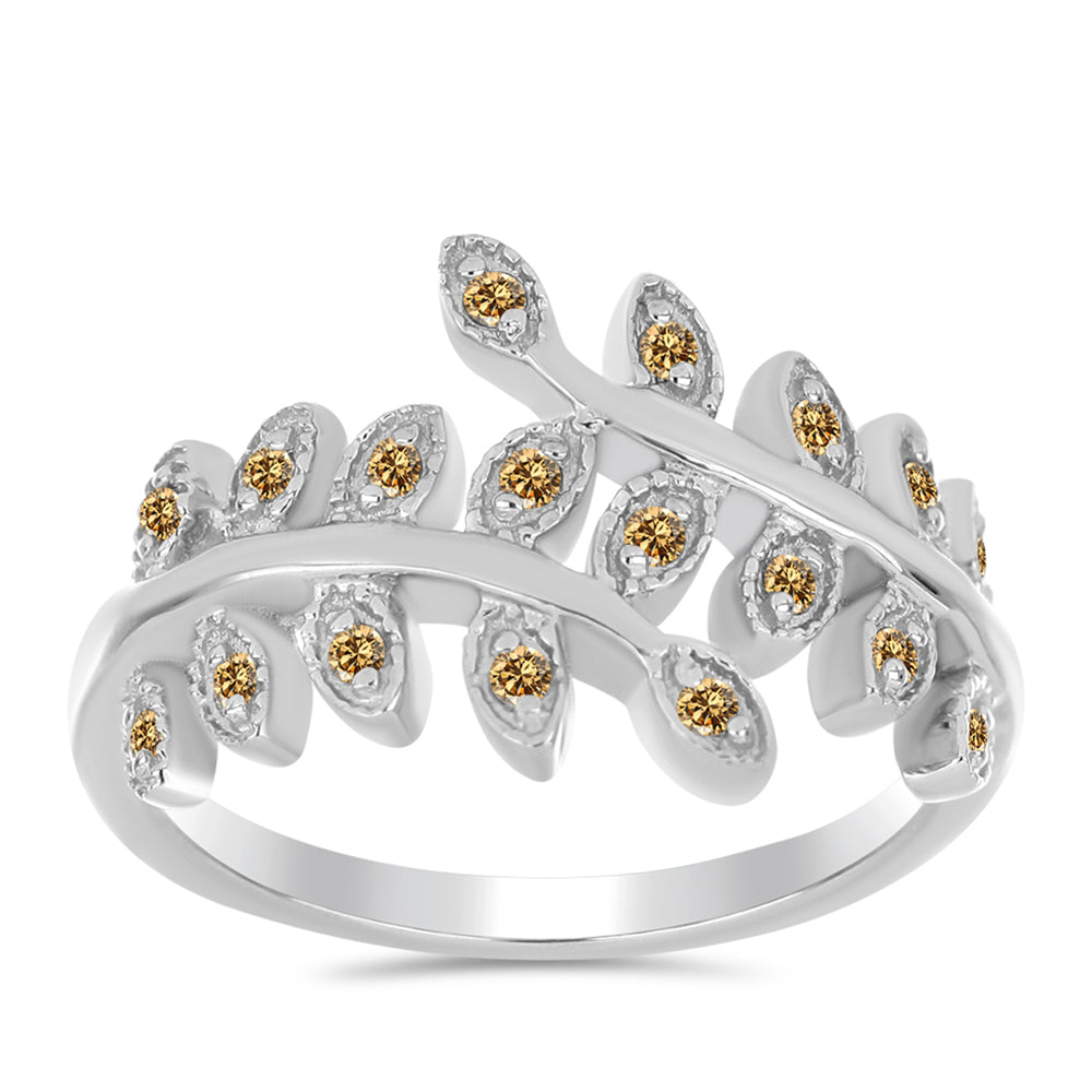 Anillo de Plata con Moisanita Champagne