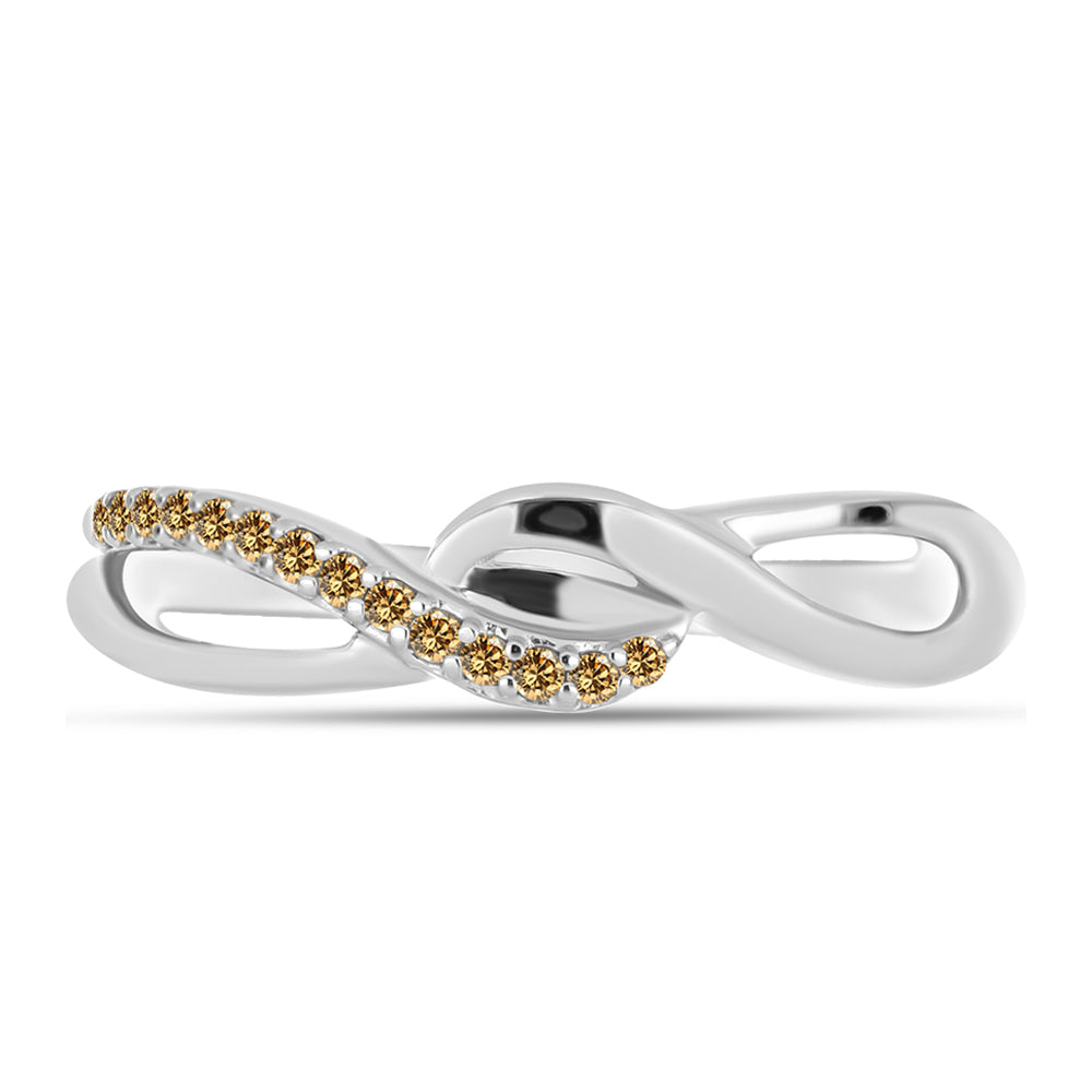 Anillo de Plata con Moisanita Champagne